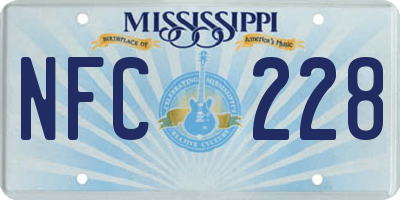 MS license plate NFC228