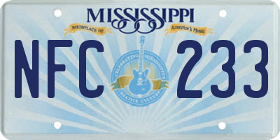 MS license plate NFC233
