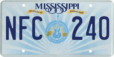 MS license plate NFC240