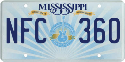 MS license plate NFC360