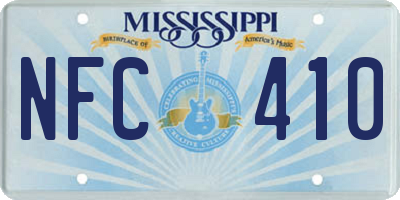 MS license plate NFC410