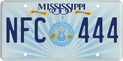MS license plate NFC444