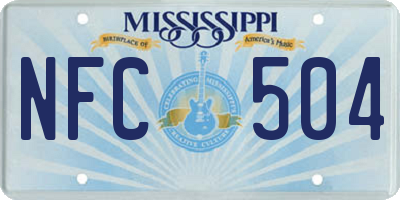 MS license plate NFC504