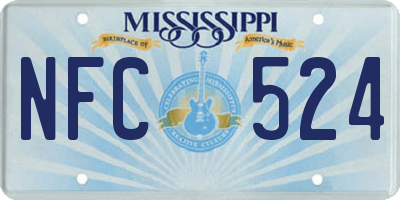 MS license plate NFC524