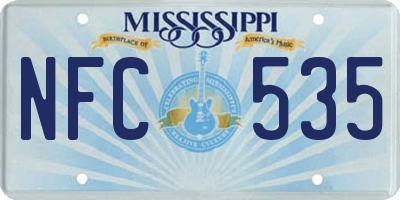 MS license plate NFC535