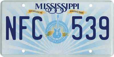 MS license plate NFC539