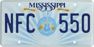 MS license plate NFC550