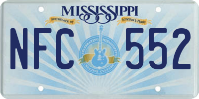 MS license plate NFC552