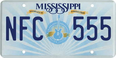 MS license plate NFC555