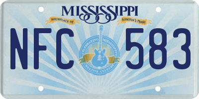 MS license plate NFC583