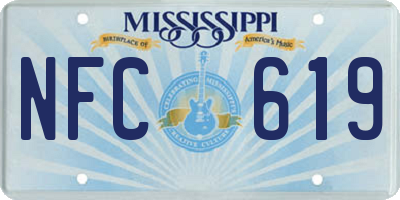 MS license plate NFC619