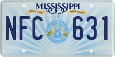 MS license plate NFC631