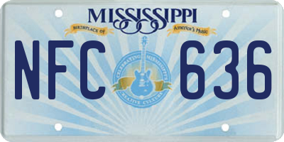 MS license plate NFC636