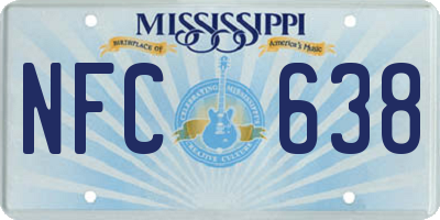 MS license plate NFC638