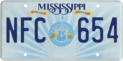 MS license plate NFC654