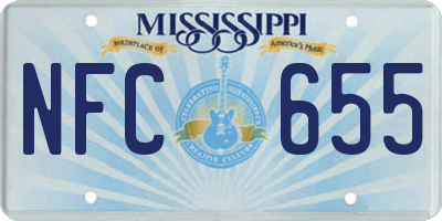 MS license plate NFC655