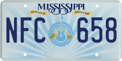 MS license plate NFC658