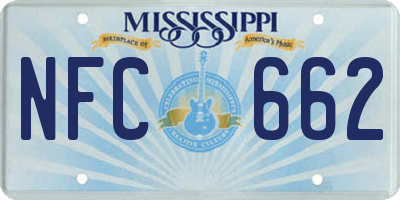 MS license plate NFC662