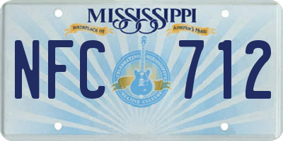 MS license plate NFC712