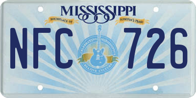 MS license plate NFC726