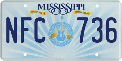 MS license plate NFC736