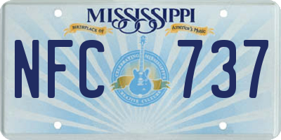MS license plate NFC737