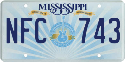 MS license plate NFC743
