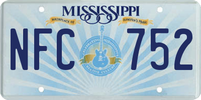 MS license plate NFC752