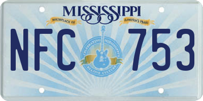 MS license plate NFC753
