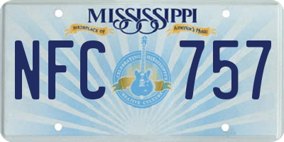 MS license plate NFC757