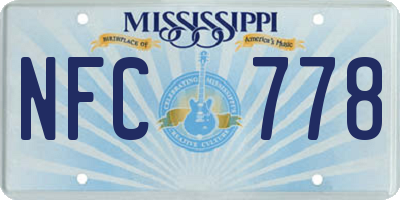 MS license plate NFC778