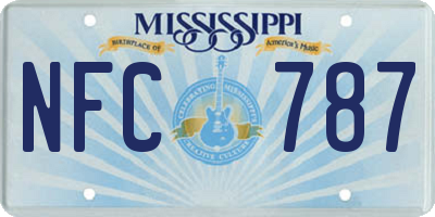 MS license plate NFC787