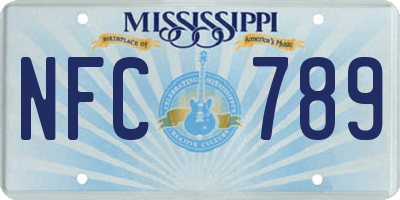 MS license plate NFC789