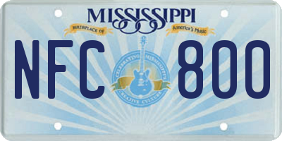 MS license plate NFC800