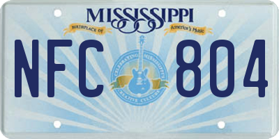 MS license plate NFC804