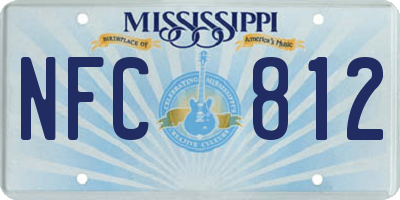MS license plate NFC812