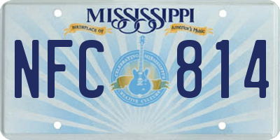 MS license plate NFC814