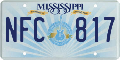 MS license plate NFC817
