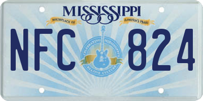 MS license plate NFC824