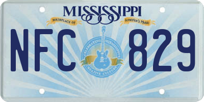 MS license plate NFC829