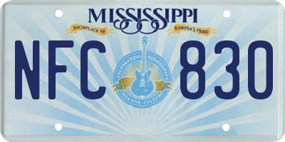MS license plate NFC830