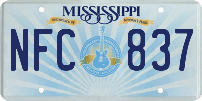 MS license plate NFC837