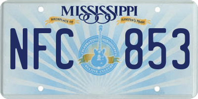 MS license plate NFC853