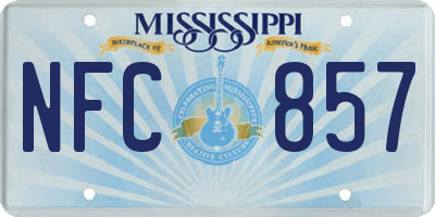 MS license plate NFC857
