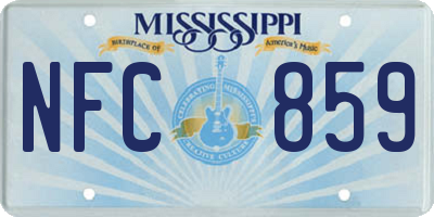MS license plate NFC859