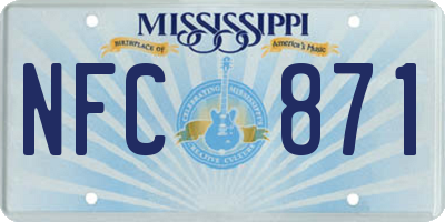 MS license plate NFC871