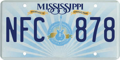 MS license plate NFC878