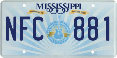 MS license plate NFC881