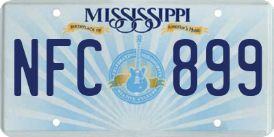 MS license plate NFC899