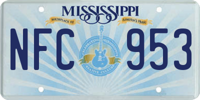 MS license plate NFC953